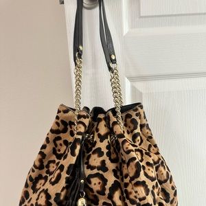 Roberta Gandolfi Animal Print Calf Hair Leather Purse